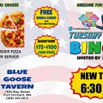 Pizza and bingo night at Blue Goose Tavern.