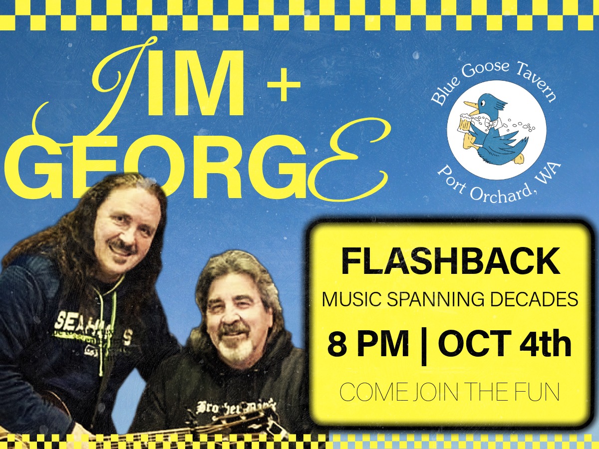 Jim and George live music event poster.