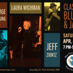 Music event poster with musicians and details.